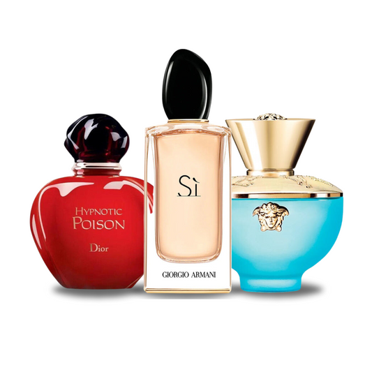 BLACK FRIDAY 3 perfumes: Dior HYPNOTIC POISON, Giorgio Armani SÌ, Versace DYLAN TURQUOISE (Eau de Parfum)