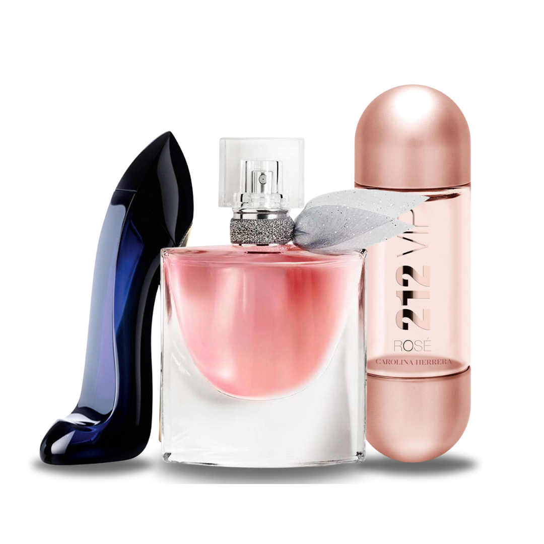 BLACK FRIDAY 3 perfumes: Carolina Herrera GOOD GIRL, Lancôme LA VIE EST BELLE, Carolina Herrera 212 VIP ROSÉ (Eau de Parfum)