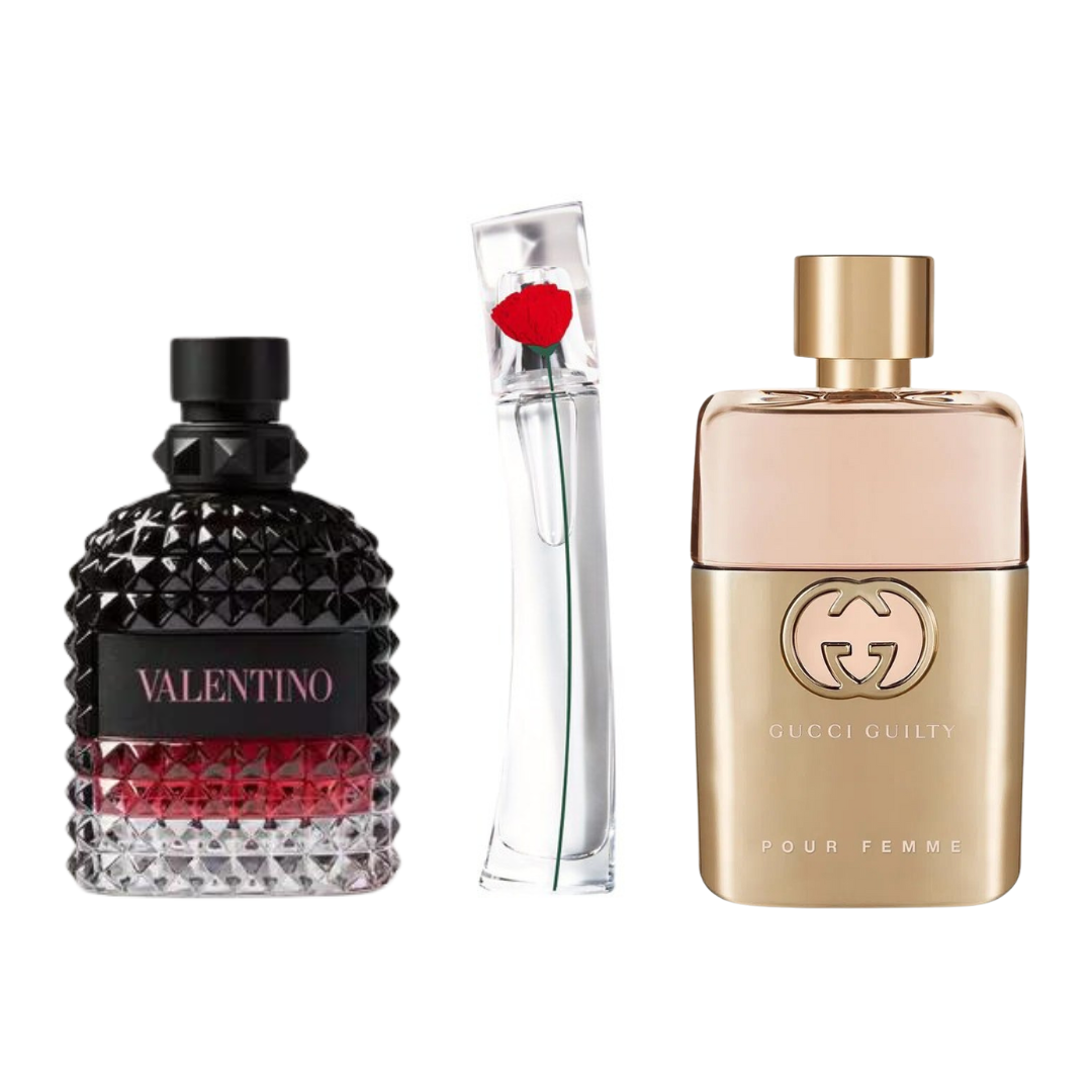 BLACK FRIDAY 3 perfumes: Gucci Guilty, Valentino Intense, Flower By Kenzo (Eau de Parfum)