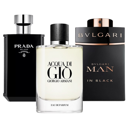 BLACK FRIDAY 3 perfumes: Bvlgari In Black, Giorgio Armani Acqua Di Gio, L'Homme Prada Intense (Eau de Parfum)